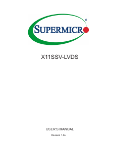Manual Supermicro X11SSV-LVDS Motherboard