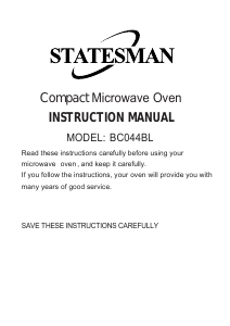 Manual Statesman BC044BL Microwave