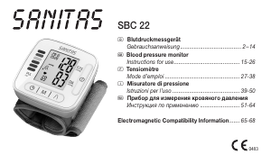 Manual Sanitas SBC 22 Blood Pressure Monitor