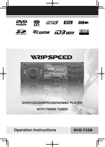 Manual Ripspeed DVD-732B Car Radio