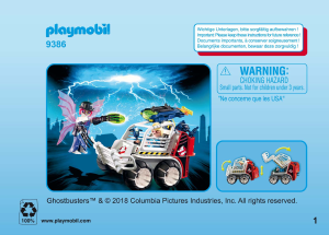 Руководство Playmobil set 9386 Ghostbusters Шпенглер с клеткой-автомобилем