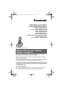 Manual Panasonic KX-TG2511FX Wireless Phone