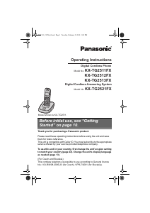 Manual Panasonic KX-TG2513FX Wireless Phone