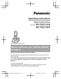 Manual Panasonic KX-TG2711FX Wireless Phone