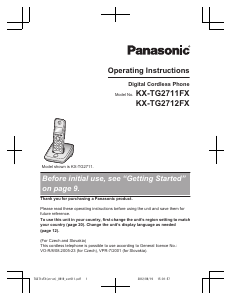 Handleiding Panasonic KX-TG2712FX Draadloze telefoon