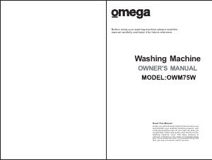 Manual Omega OWM75W Washing Machine
