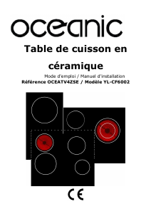 Mode d’emploi Oceanic OCEATV4ZSE Table de cuisson