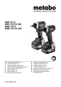 Руководство Metabo SSW 18 LT 200 Дрель-шуруповерт