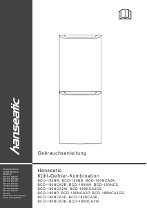 Bedienungsanleitung Hanseatic BCD-180NCA2R Kühl-gefrierkombination