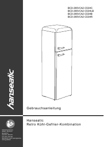 Bedienungsanleitung Hanseatic BCD-295VCA2-C53HB Kühl-gefrierkombination