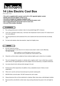 Handleiding Halfords 237441 14 Litre Koelbox