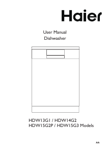 Manual Haier HDW15G2P Dishwasher