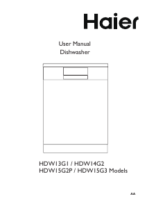 Manual Haier HDW15G3 Dishwasher