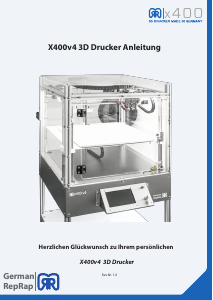 Bedienungsanleitung German RepRap X400v4 3D-Drucker