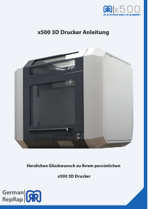 Bedienungsanleitung German RepRap X500 3D-Drucker