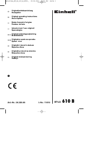 Návod Einhell BT-LS 610 B Štiepačka dreva