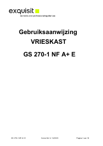 Handleiding Exquisit GS 270-1 NF A+ E Vriezer