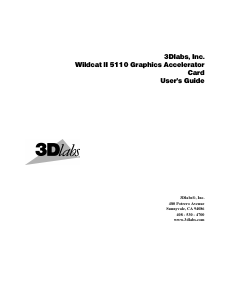 Handleiding 3Dlabs WIldcat II 5110 Grafische kaart