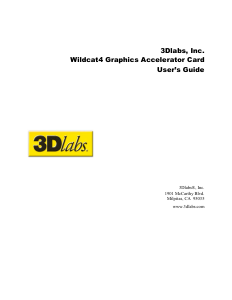 Manual 3Dlabs Wildcat4 Graphics Card