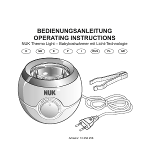 Instrukcja NUK Thermo Light Podgrzewacz do butelek