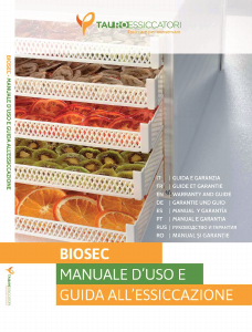 Manual Tauro Essiccatori Biosec Domus B5 Food Dehydrator