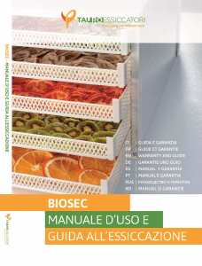 Manuale Tauro Essiccatori Biosec Silver B5-S Essiccatore per alimenti