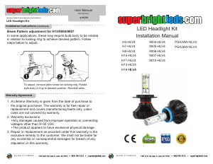 Handleiding SuperBrightLEDs 9005-HLV4 Autokoplamp