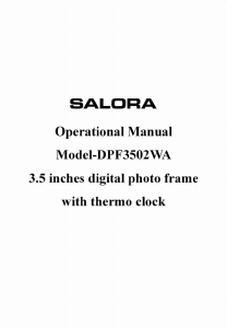 Manual Salora DPF-3502WA Digital Photo Frame