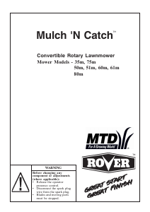 Handleiding Rover Mulch N Catch Grasmaaier