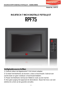 Handleiding Ricatech RPF75 Digitale fotolijst