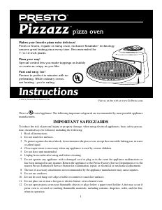 Manual Presto 03430 Pizzazz Pizza Maker