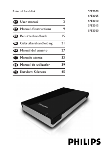 Manual Philips SPE2000 Hard Disk Drive