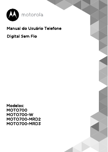 Manual Motorola MOTO700-MRD2 Telefone sem fio