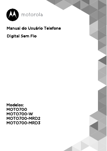 Manual Motorola MOTO700-MRD3 Telefone sem fio