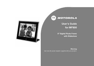 Manual Motorola MF800 Digital Photo Frame