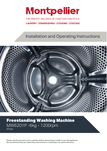 Manual Montpellier MW6201P Washing Machine