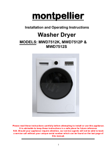 Manual Montpellier MWD7512K Washer-Dryer