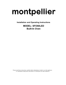 Manual Montpellier SFO60LED Oven