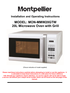 Manual Montpellier MMW20GTW Microwave