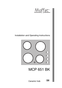 Handleiding Moffat MCP 651 BK Kookplaat