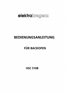 Bedienungsanleitung Elektra Bregenz HEG 5108 Herd