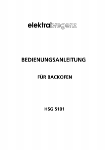 Bedienungsanleitung Elektra Bregenz HSG 5101 Herd