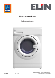 Bedienungsanleitung ELIN WM65 Waschmaschine