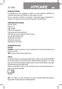 Manuale Joycare JC-462 Bilancia da cucina