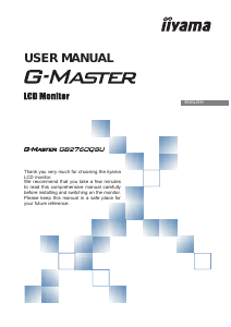 Handleiding iiyama G-Master GB2760QSU LCD monitor