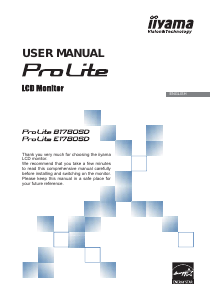 Manual iiyama ProLite B1780SD LCD Monitor