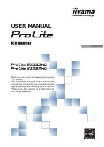 Manual iiyama ProLite B2282HD LCD Monitor