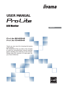 Handleiding iiyama ProLite B2483HS LCD monitor