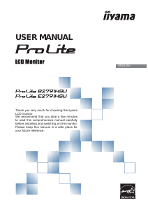 Manual iiyama ProLite B2791HSU LCD Monitor