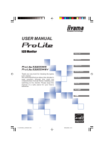 Handleiding iiyama ProLite E2200WS LCD monitor